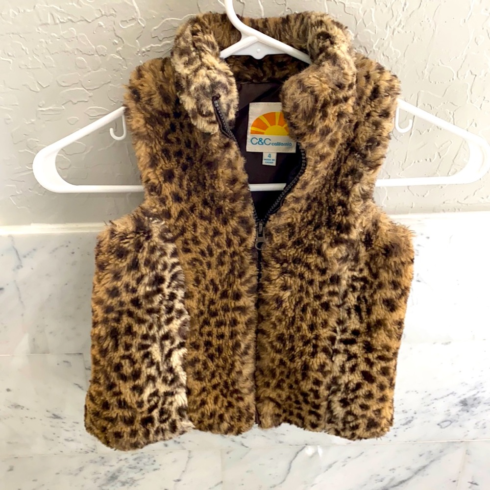 C&C California girls size 4t faux fur vest
